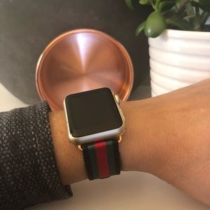 🌸ROSE GOLD Black, Red & Green Apple Watch Band